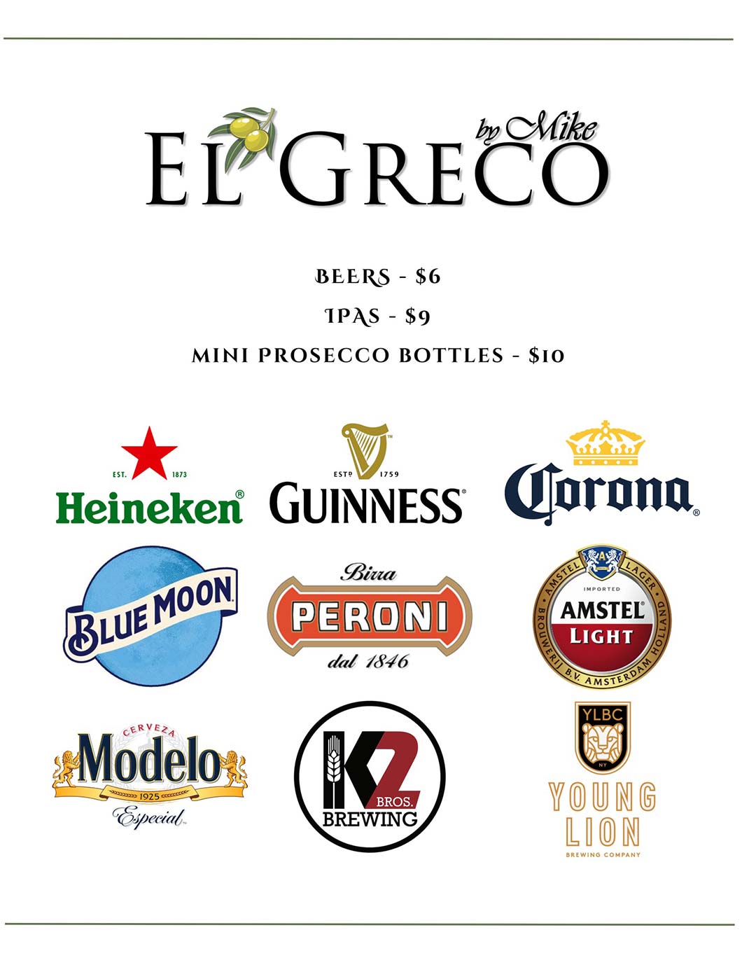 Beer Selection | El Greco, East Rochester, NY